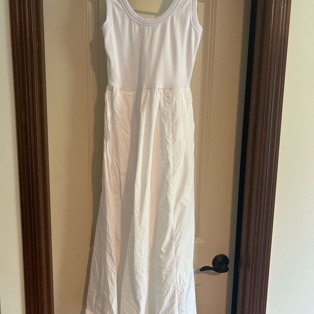 Marine Layer White Ribbed Top Dress